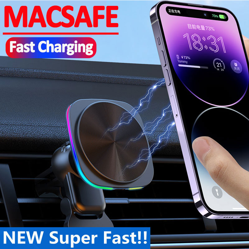 Magnetic Phone Holder For Car Vent - حامل شحن سريع للسيارة مع شاحن
