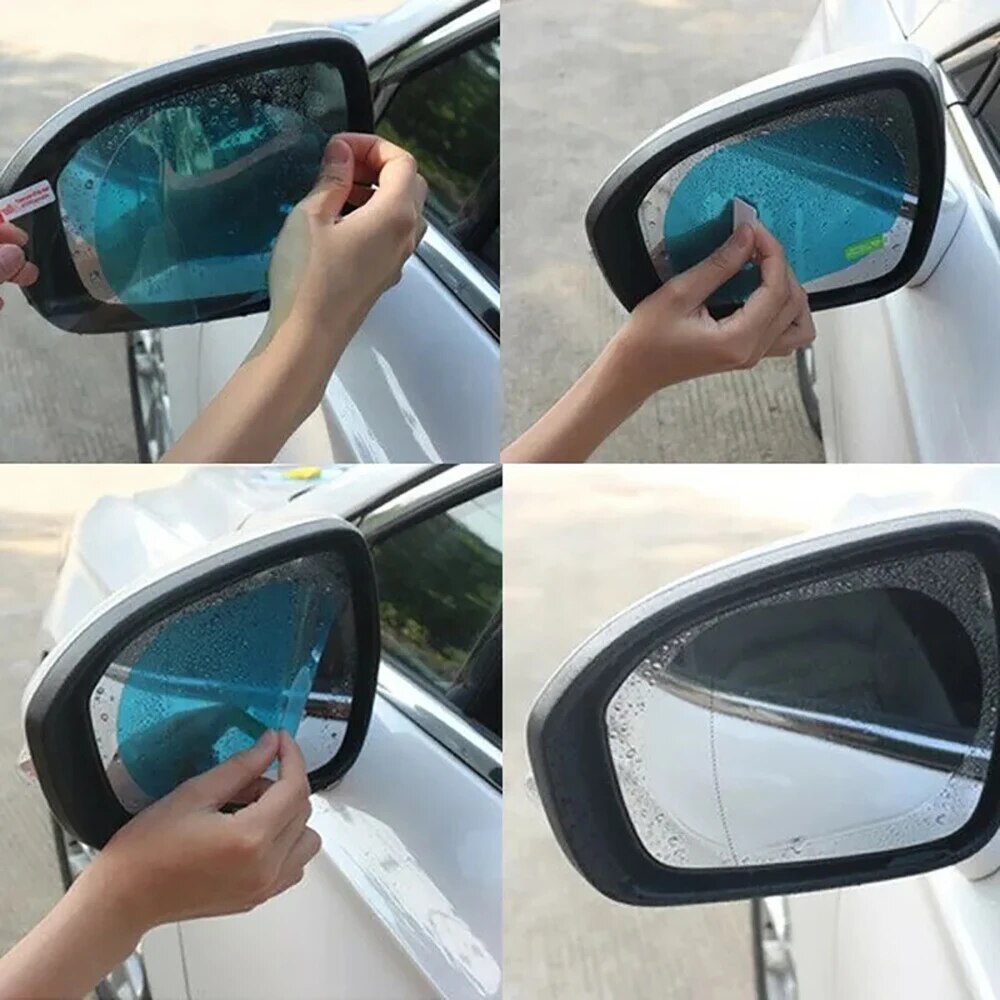 Anti Glare Car Rearview Mirror Film - قطعتان من غطاء مرآة الرؤية الخلفية