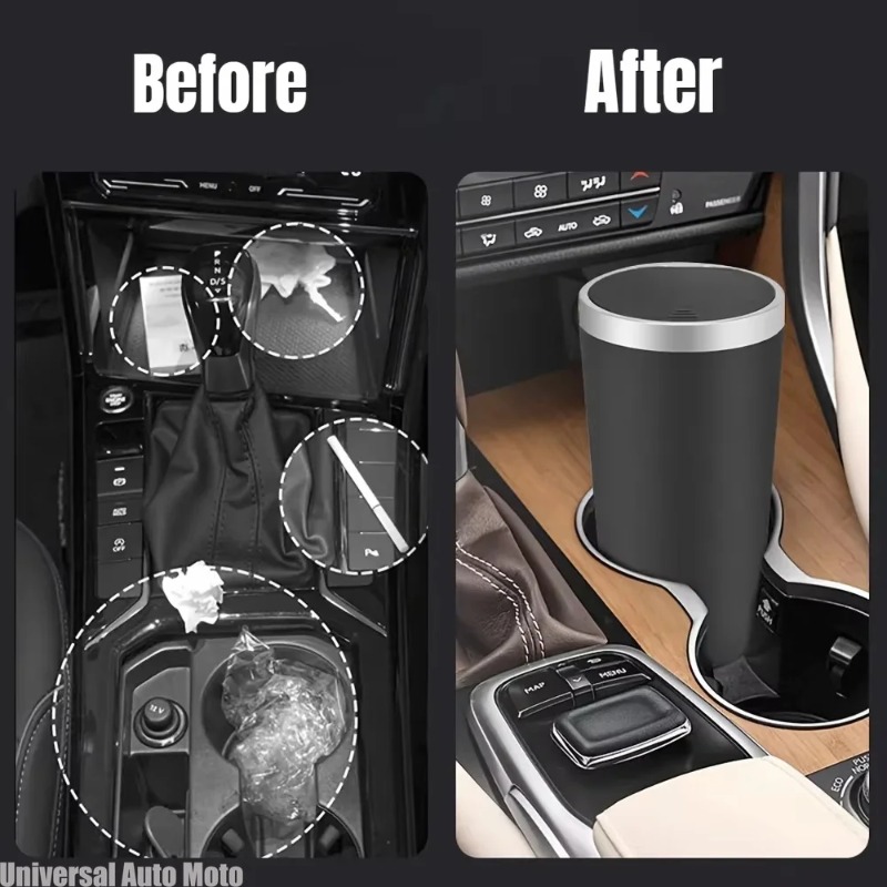 Waterproof Car Trash Can With Lid - سلة قمامة صغيرة للسيارة مصنوعة من