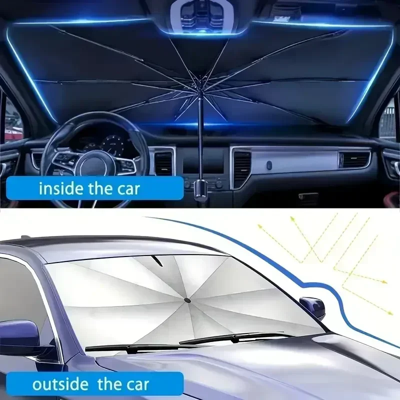 مظلة واقية من الشمس للسيارة قا - مراجعة Car Sunshade Windshield Umbrella Foldable وسعره