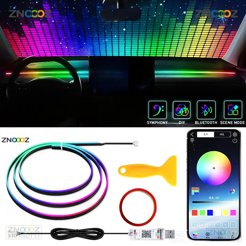 ZNOOOZ-مصابيح LED داخلية لسيار - مراجعة Led Ambient Interior Car Lights App Control وسعره
