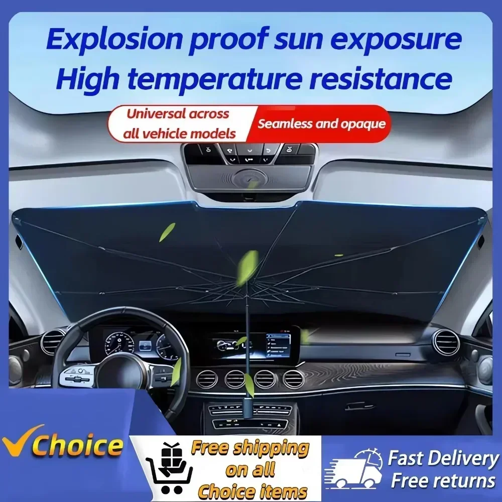 واقي شمس للزجاج الأمامي للسيار - مراجعة Car Sunshade Windshield Umbrella Foldable وسعره