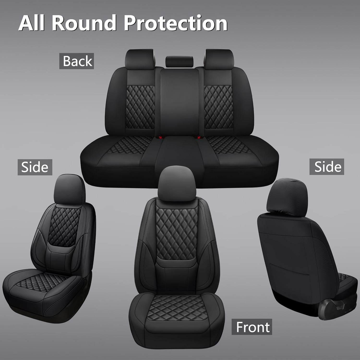 أغطية مقاعد سيارات شاملة بالجم - مراجعة Leather Car Seat Covers Full Set Universal وسعره
