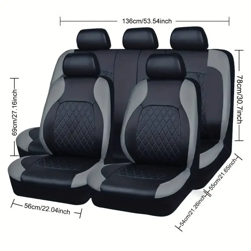 أغطية مقاعد سيارات عالمية من ا - مراجعة Leather Car Seat Covers Full Set Universal وسعره