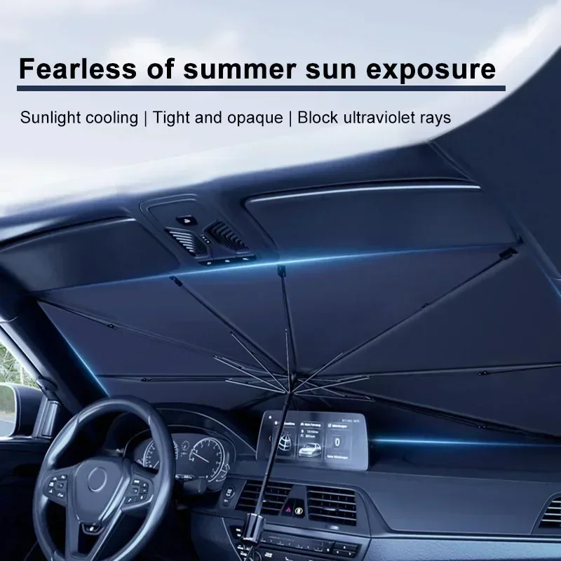 مظلة شمسية للسيارة قابلة للطي  - مراجعة Car Sunshade Windshield Umbrella Foldable وسعره