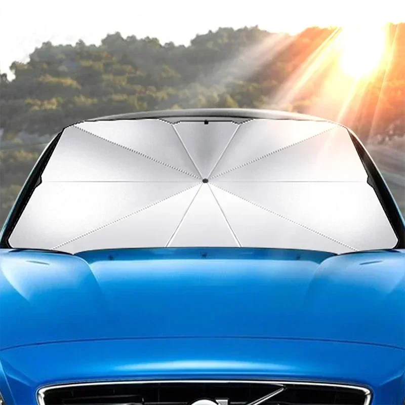 مظلة قابلة للطي لحماية زجاج ال - مراجعة Car Sunshade Windshield Umbrella Foldable وسعره