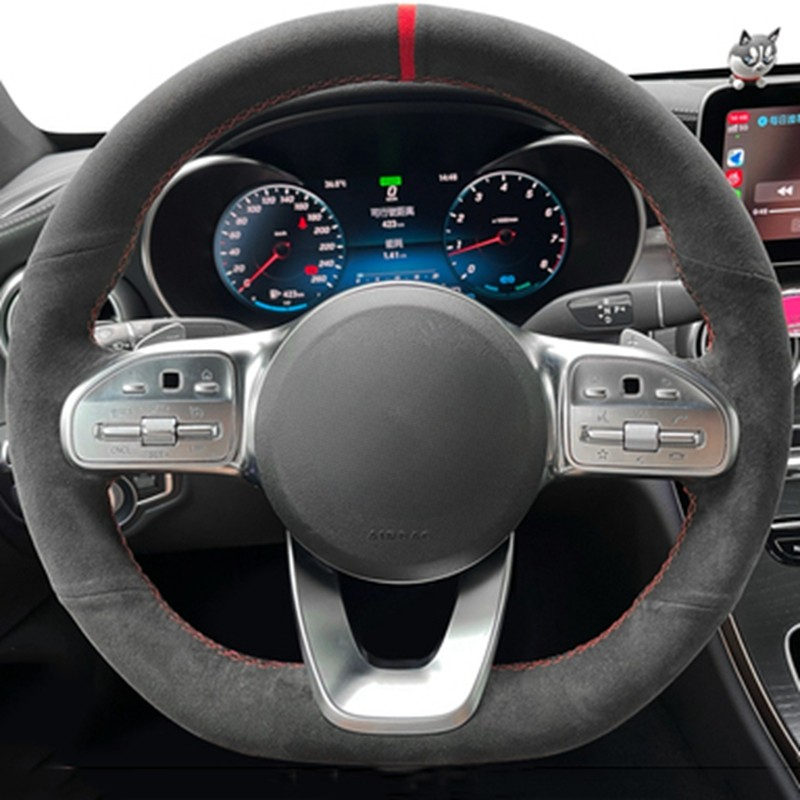 المضادة للانزلاق الأسود الجلد  - مراجعة Car Steering Wheel Cover Anti Slip Breathable وسعره