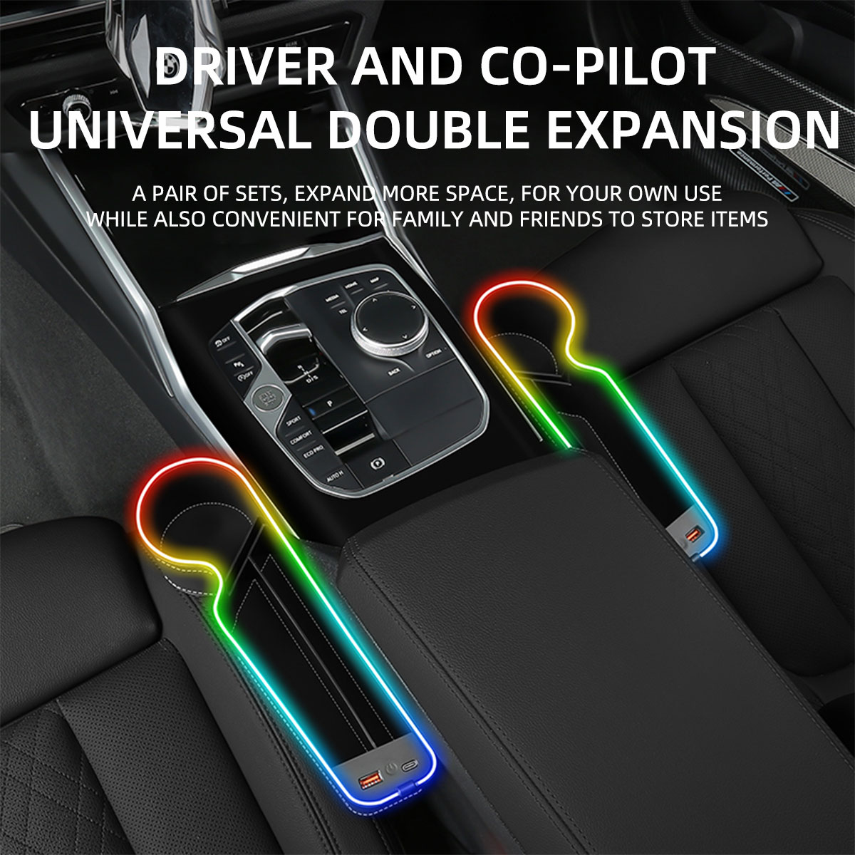 منظم تخزين لفجوة مقعد السيارة  - مراجعة Seat Gap Filler Organizer With Usb Charger وسعره