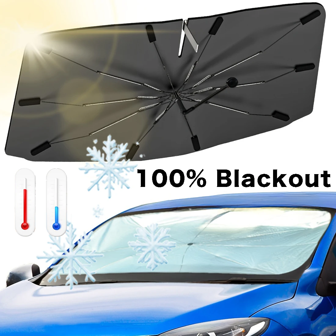 مظلة سيارة متعددة الأغراض قابل - مراجعة Car Sunshade Windshield Umbrella Foldable وسعره