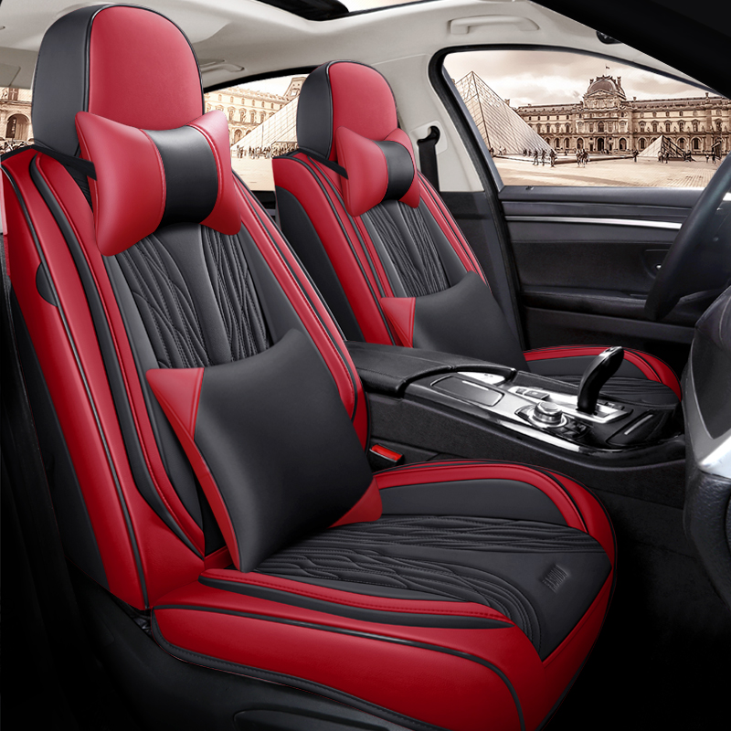 تصميم جديد من أغطية مقاعد السي - مراجعة Leather Car Seat Covers Full Set Universal وسعره