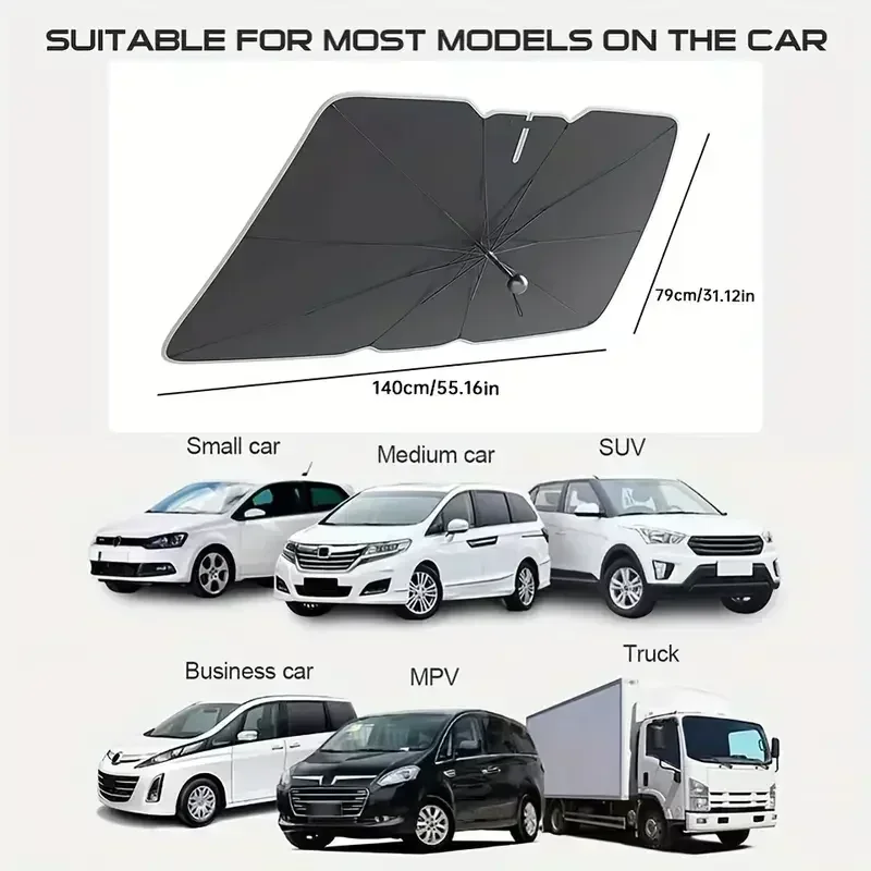 مظلة سيارة متعددة الأغراض قابل - مراجعة Car Sunshade Windshield Umbrella Foldable وسعره