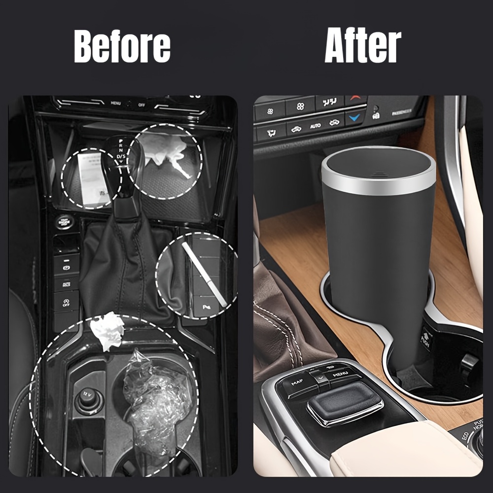 سلة مهملات السيارة الصغيرة الم - مراجعة Waterproof Car Trash Can With Lid وسعره