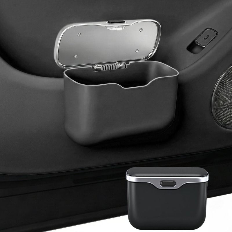 سلة مهملات للسيارة مع غطاء، حا - مراجعة Waterproof Car Trash Can With Lid وسعره