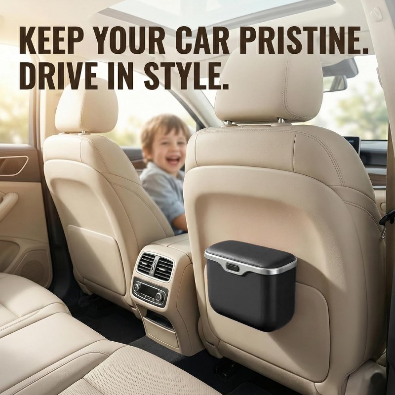 سلة مهملات للسيارة مع غطاء، حا - مراجعة Waterproof Car Trash Can With Lid وسعره