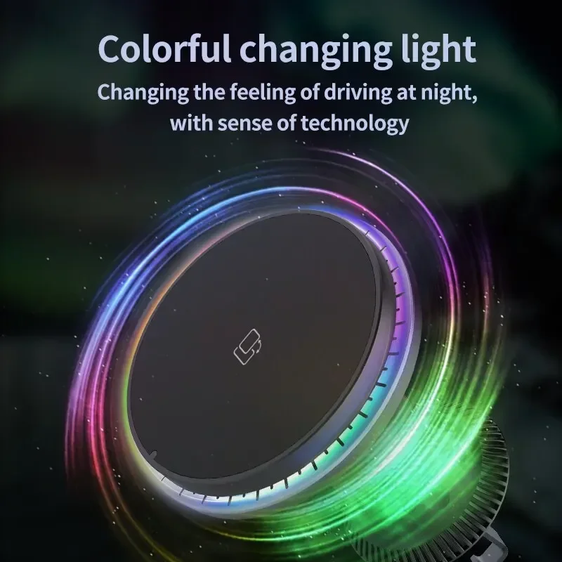 شاحن سيارة لاسلكي مغناطيسي LED - مراجعة Wireless Car Charger Mount Fast Charging وسعره