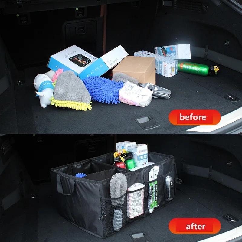 صندوق تخزين قابل للطي ذو سعة ك - مراجعة Car Trunk Organizer Foldable Storage Box وسعره
