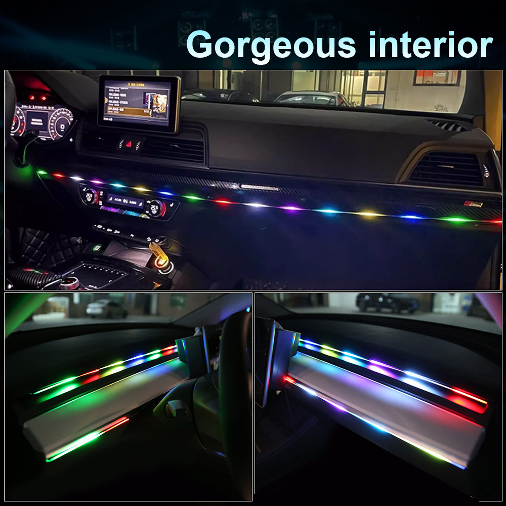 مصباح محيط LED للسيارة USB ، ش - مراجعة Led Ambient Interior Car Lights App Control وسعره