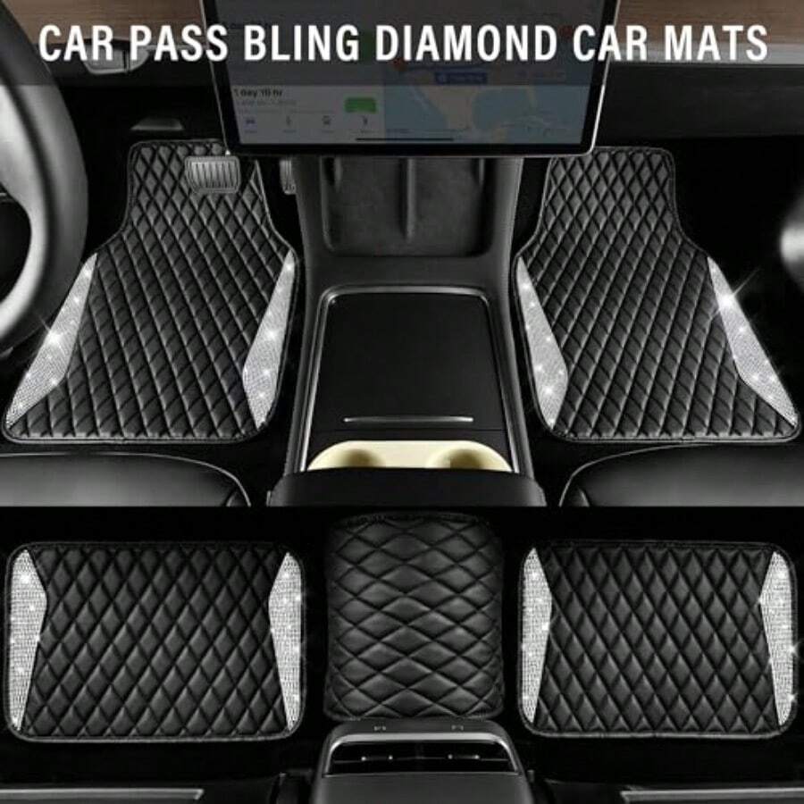 سجاد سيارة جلدي فاخر بتصميم أل - مراجعة Car Floor Mats Universal Waterproof Leather وسعره