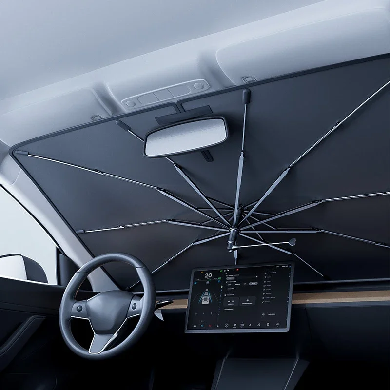 مظلة سيارة قابلة للطي لحماية ا - مراجعة Car Sunshade Windshield Umbrella Foldable وسعره