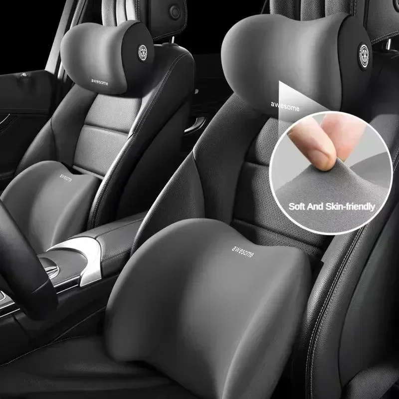 لراحة القيادة، وسادة للرقبة ال - مراجعة Memory Foam Car Neck Pillow Lumbar Support وسعره